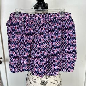Ana high waisted lightweight abstract shorts with pockets
